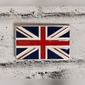 Vintage 2002 British Flag Belt Buckle  Great American Products Fine Pewter